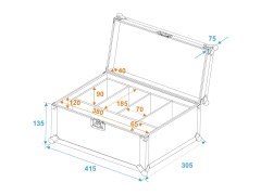 Roadinger Flightcase 4x AKKU Flat Light Series