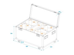 Roadinger Flightcase 4x LED TMH-X4