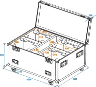 Roadinger Flightcase 4x DMH-90/150/DMB-160/PLB-230