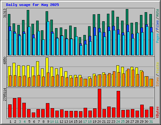 Daily usage for May 2025