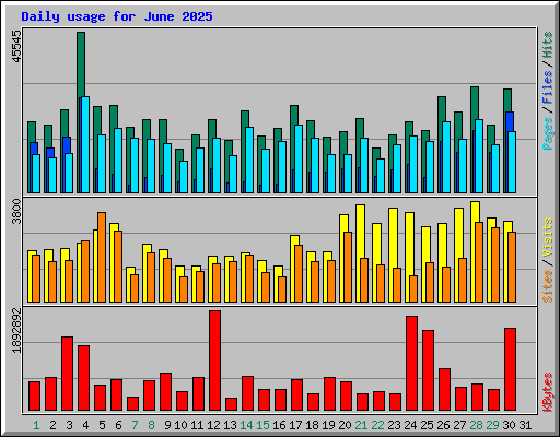 Daily usage for June 2025
