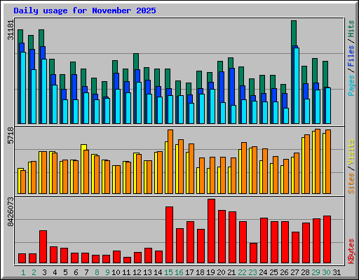Daily usage for November 2025